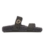 Latria Felt/Sheepskin Black sandals side