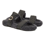 Latria Felt/Sheepskin Black sandals 3-4
