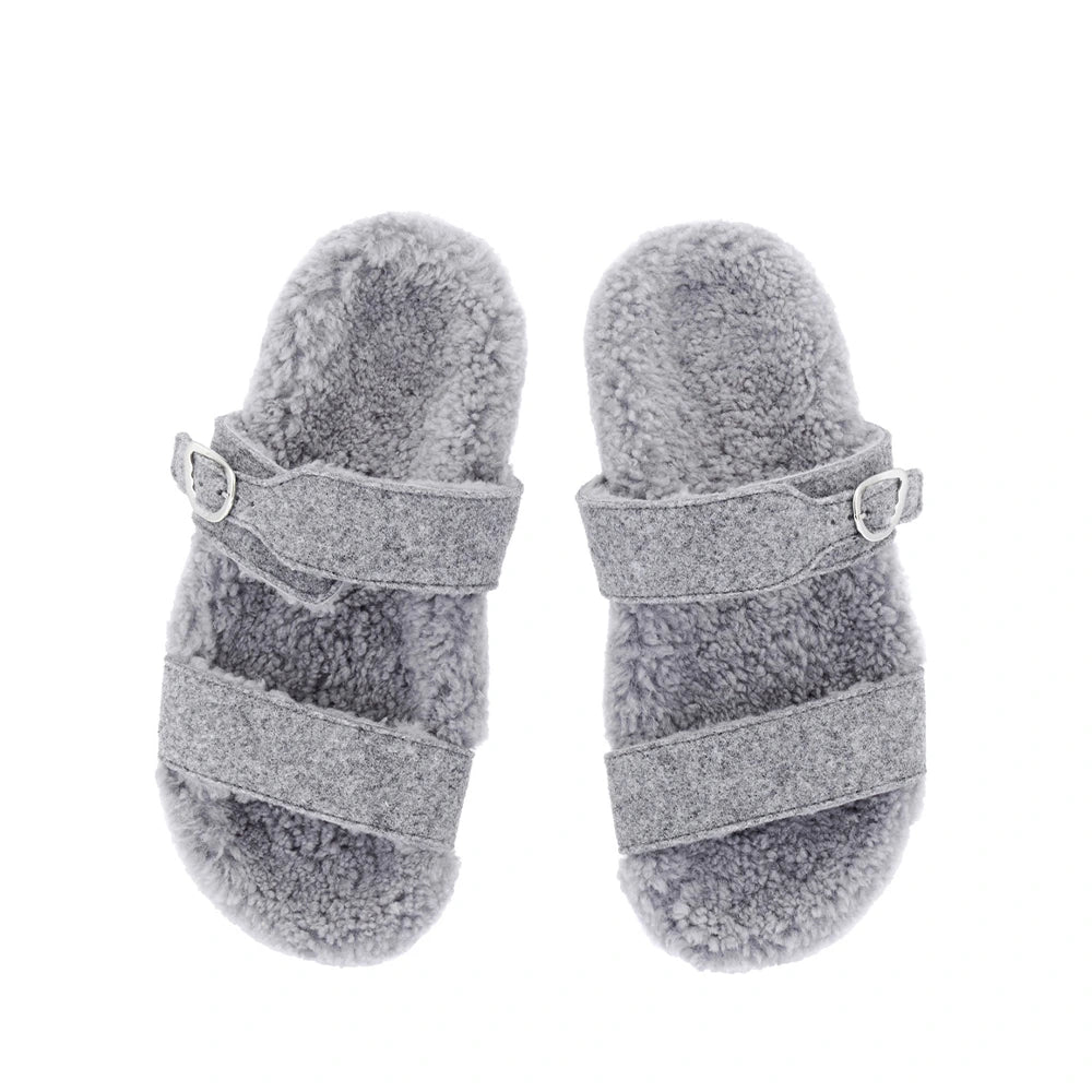 Latria Felt/Sheepskin Grey sandals top