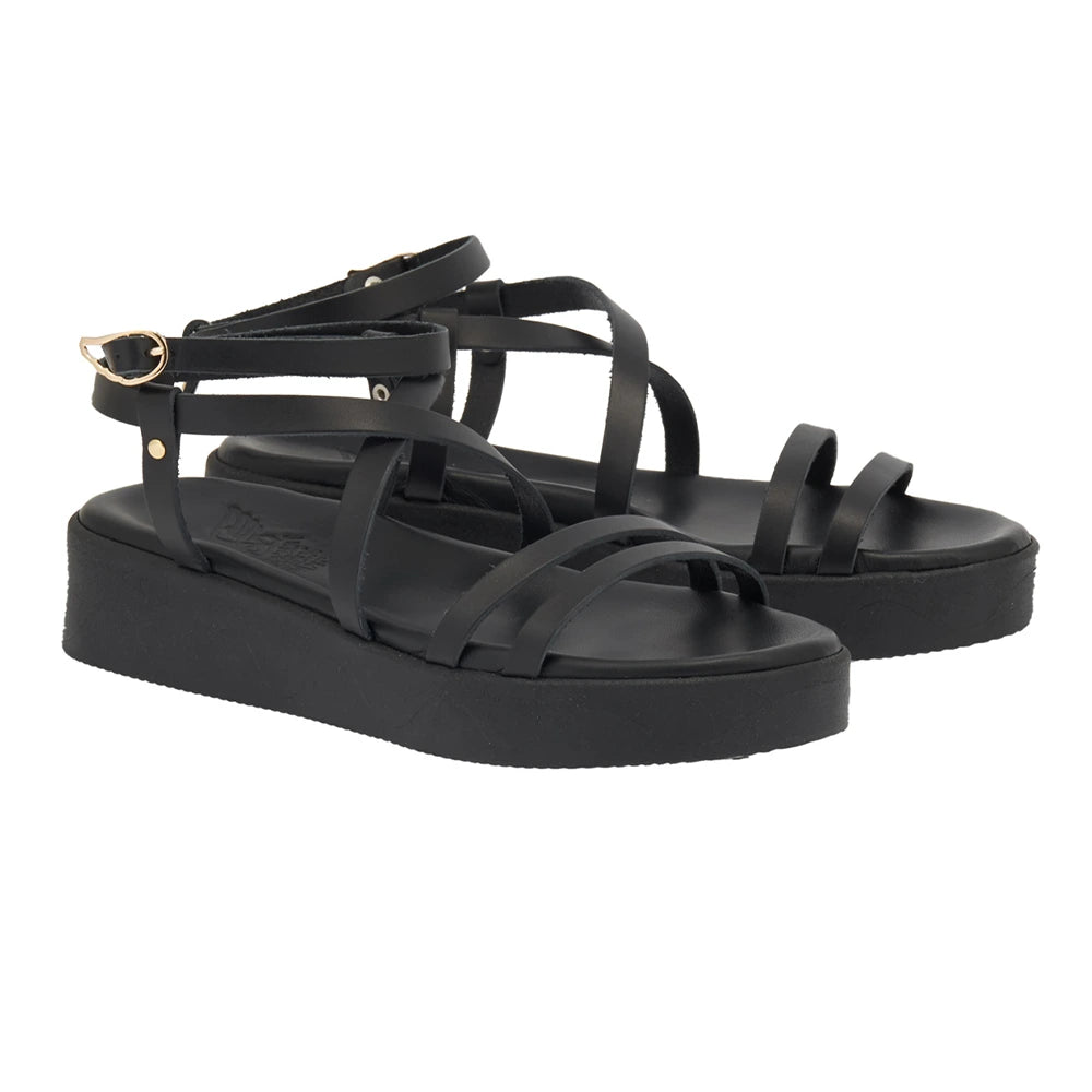 Aristea Leather Black sandals 3-4