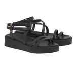 Aristea Leather Black sandals 3-4