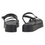 Irida Leather Black flatform sandals back
