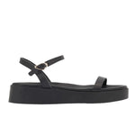 Irida Leather Black flatform sandals side