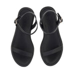 Irida Leather Black flatform sandals top