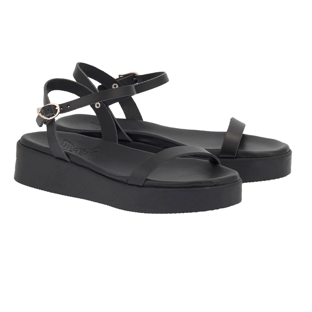 Irida Leather Black flatform sandals 3-4