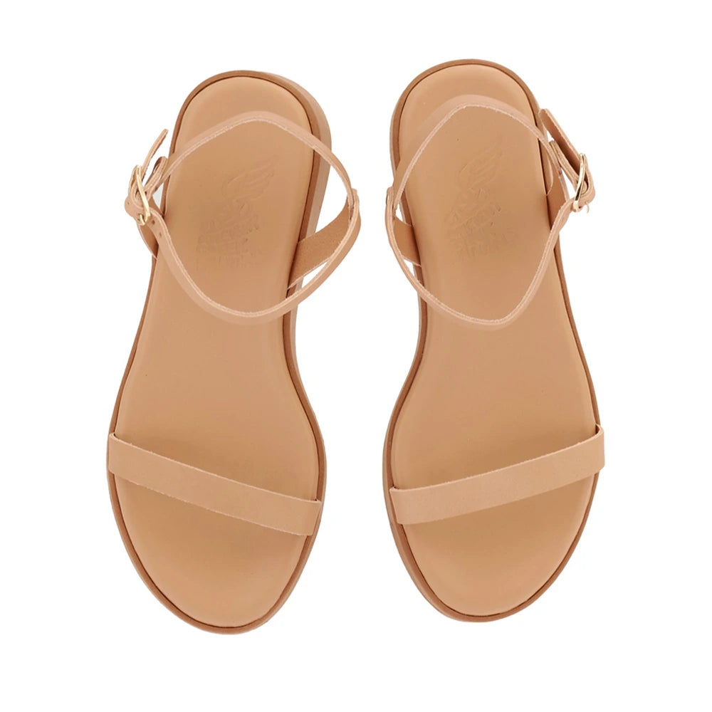 Irida Leather Natural flatform sandals top