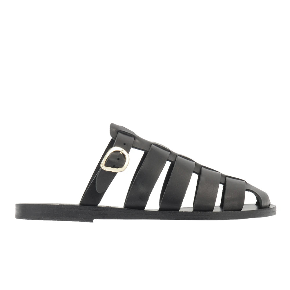 Cosmia Leather Black sandals side