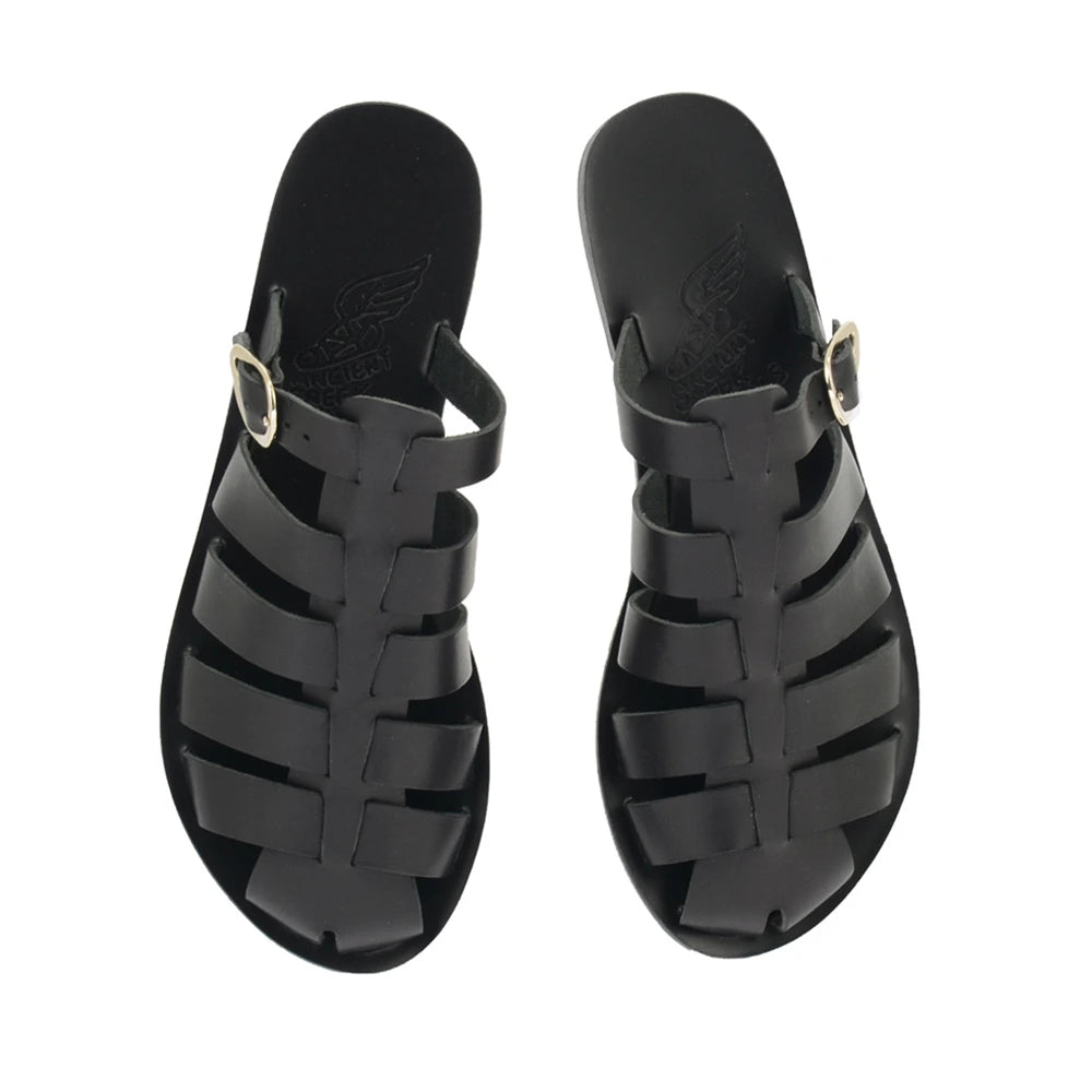 Cosmia Leather Black sandals top
