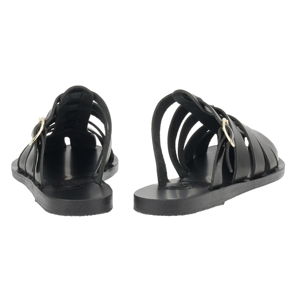 Cosmia Leather Black sandals back