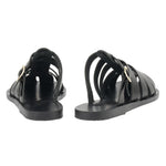 Cosmia Leather Black sandals back