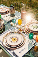 Set Of 4 Napkins Ecru/Maroon