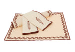 Set Of 4 Napkins Ecru/Maroon