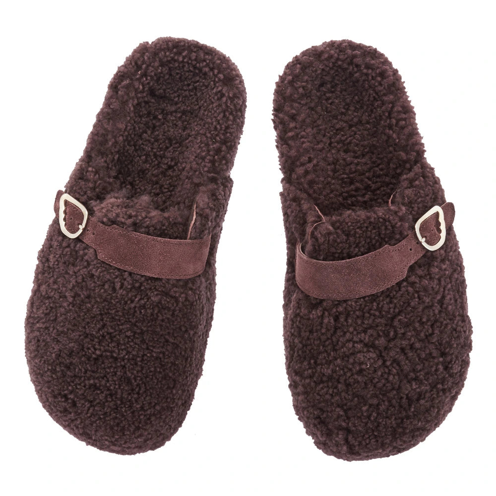 Vasilitsa Shearling Brown sandals top