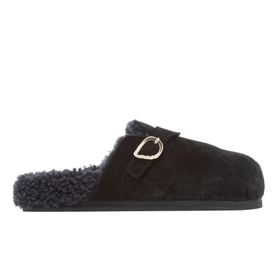 Vasilitsa Suede All Black sandals side
