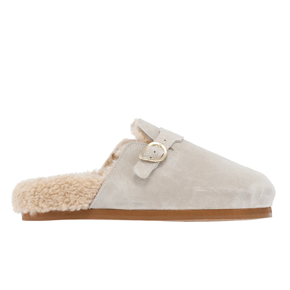 Vasilitsa Suede All Taupe sandals side