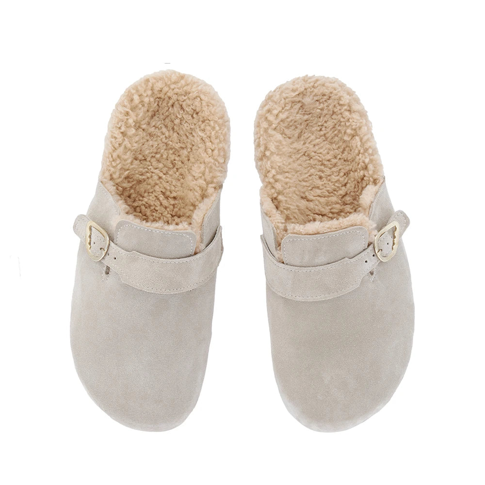 Vasilitsa Suede All Taupe sandals top