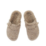 Vasilitsa Felt/Shearling Camel sandals top