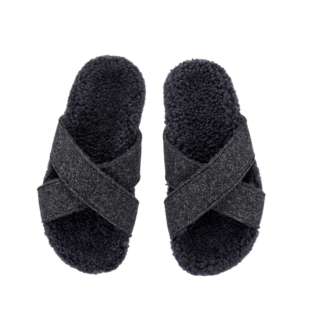 Anilio Felt Black sandals top