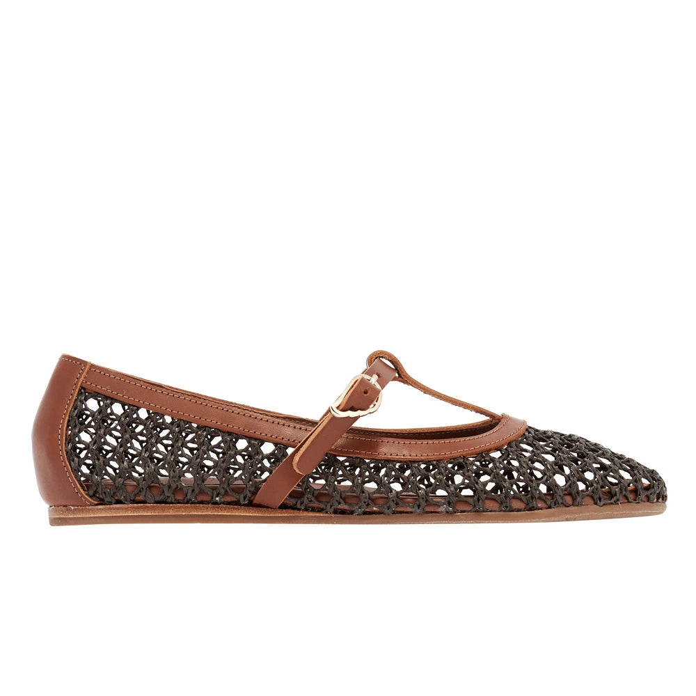 Aerati Ballet Flat Raffia T-Moro side