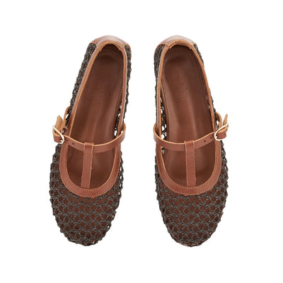 Aerati Ballet Flat Raffia T-Moro top