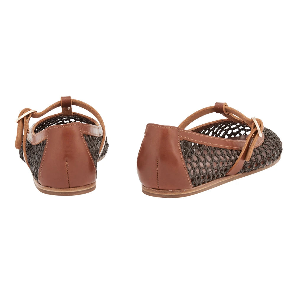 Aerati Ballet Flat Raffia T-Moro back
