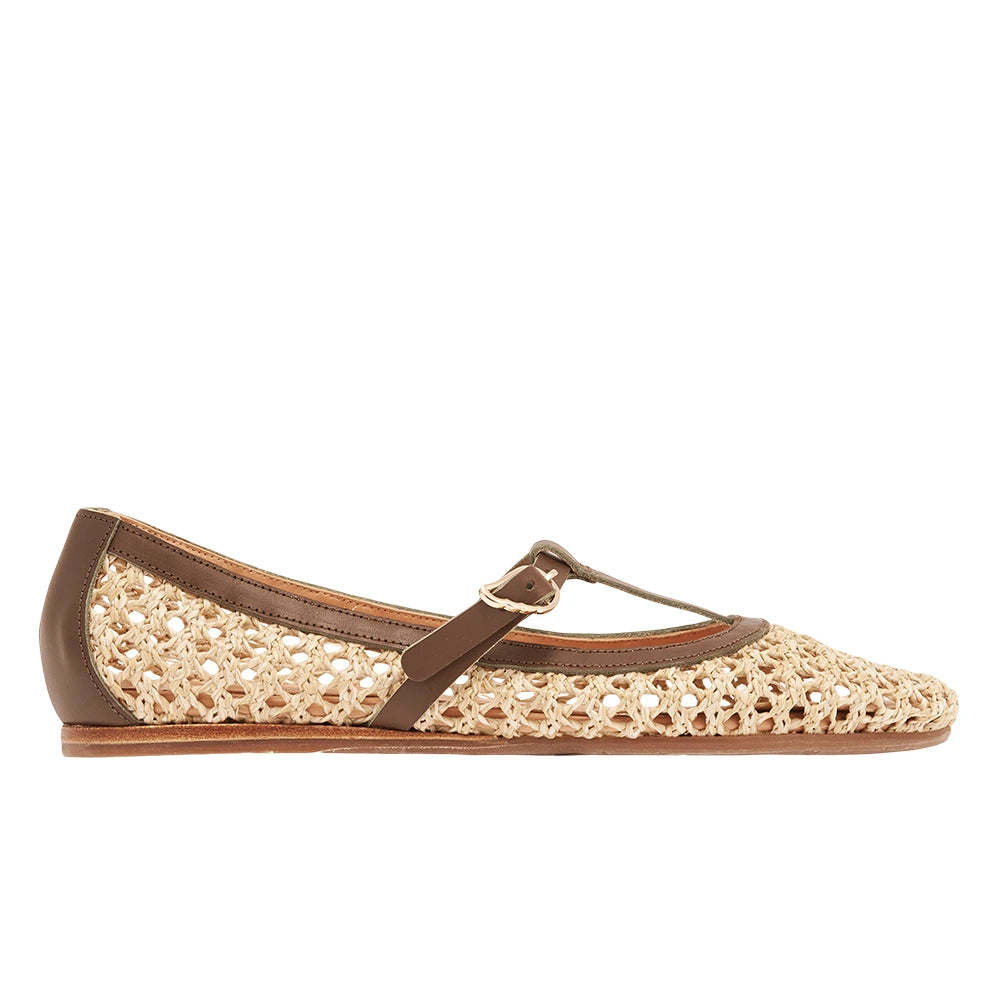 Aerati Ballet Flat Khaki/Natural side