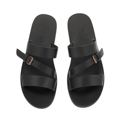 Ifiklis Leather Black sandals top