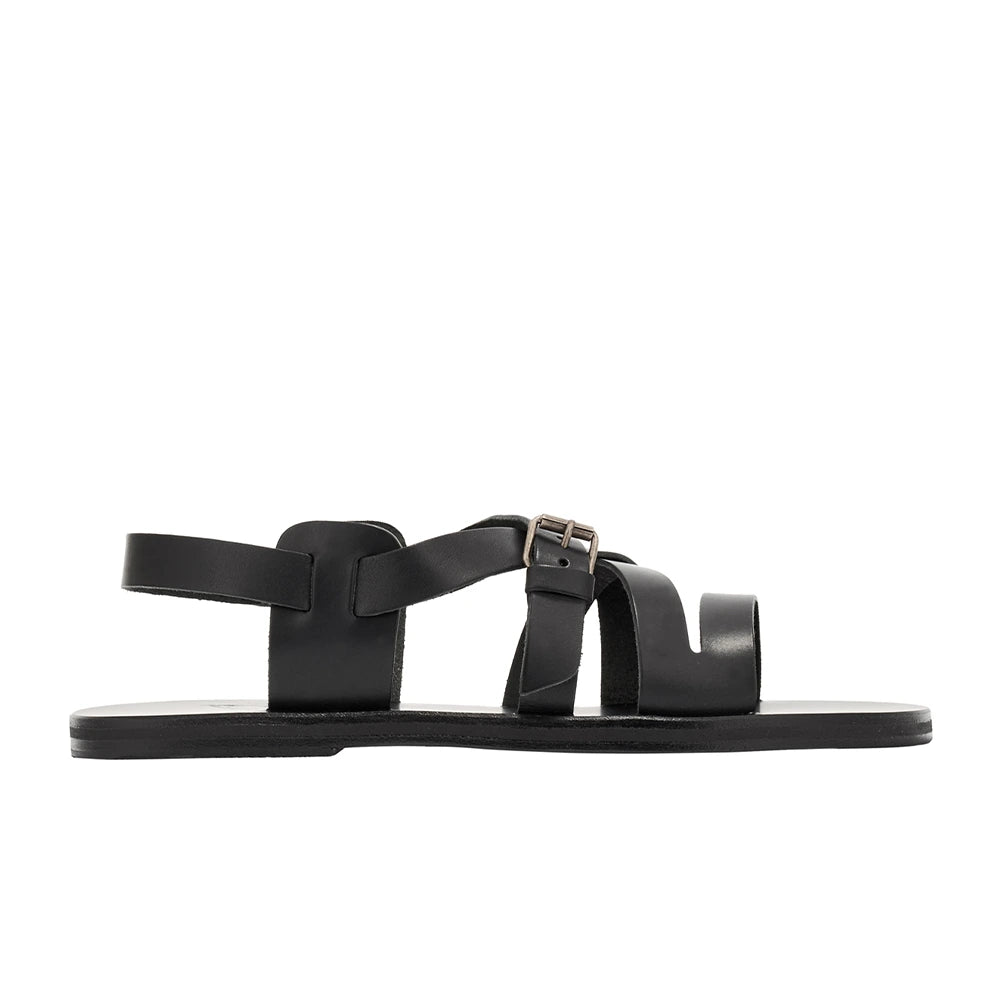Hercules Leather Black sandals side