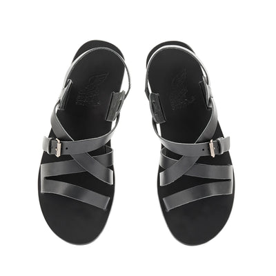 Hercules Leather Black sandals top