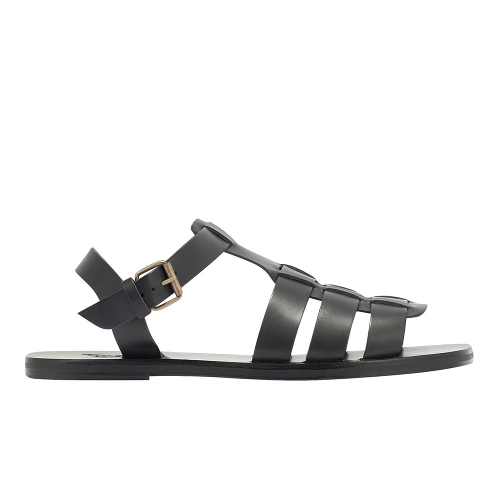 Ektoras Leather Black sandals side
