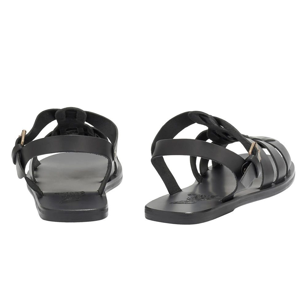Ektoras Leather Black sandals back