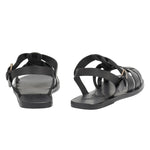Ektoras Leather Black sandals back