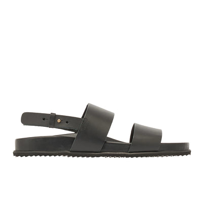 Dimos Leather Black backstrap sandals side