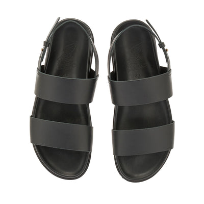 Dimos Leather Black backstrap sandals top