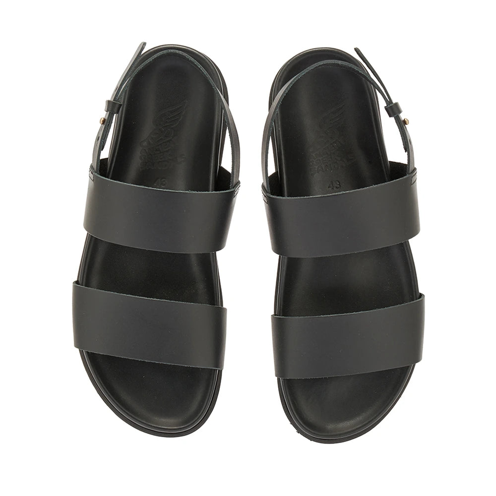 Dimos Leather Black backstrap sandals top