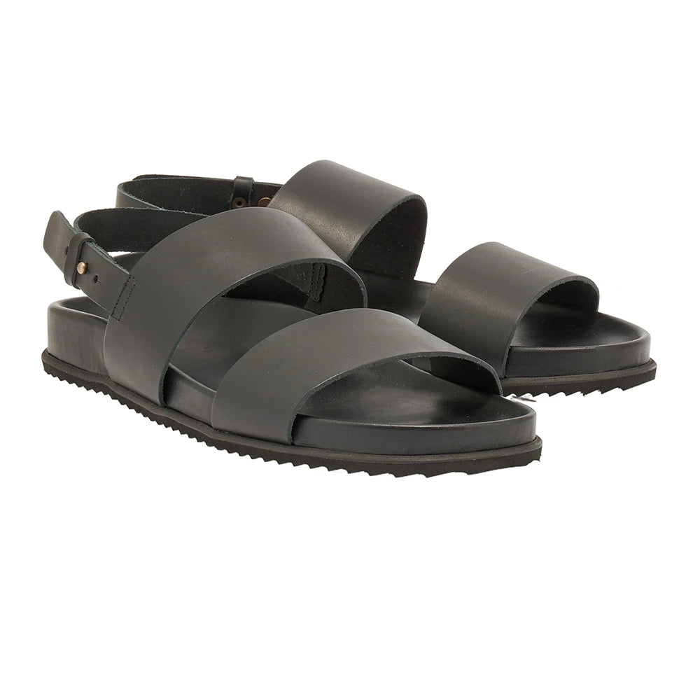 Dimos Leather Black backstrap sandals 3-4