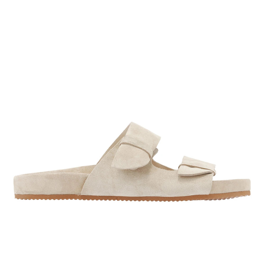 Diogenis Suede Leather Sabia slide sandals side