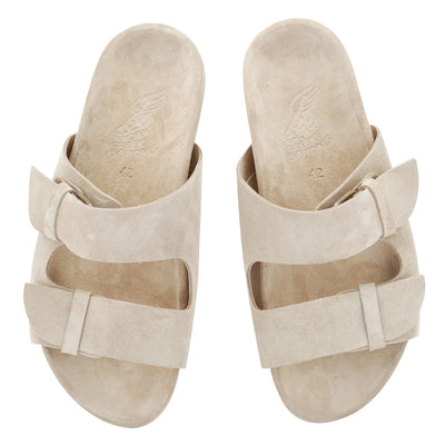 Diogenis Suede Leather Sabia slide sandals top