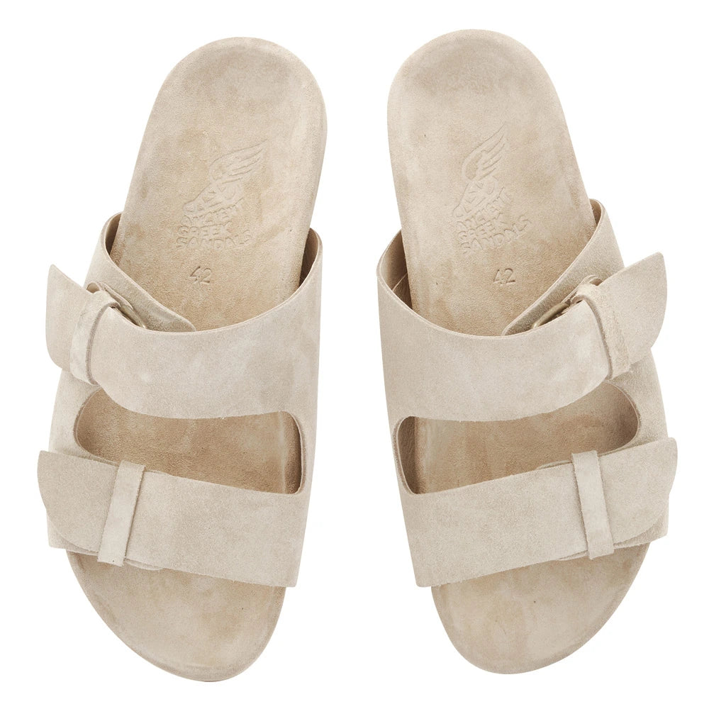 Diogenis Suede Leather Sabia slide sandals top
