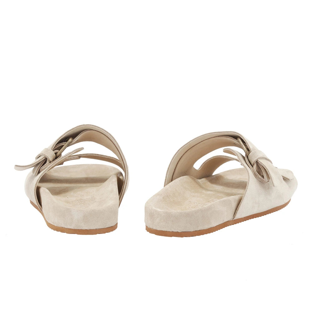 Diogenis Suede Leather Sabia slide sandals back