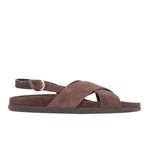 Ikesia Suede Leather Dark Brown sandals side