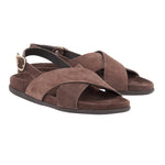 Ikesia Suede Leather Dark Brown sandals 3-4