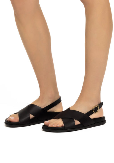 Ikesia Leather Black sandals 