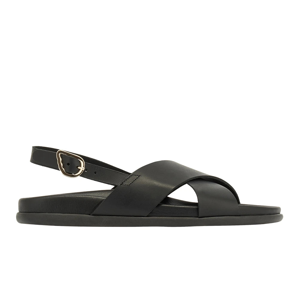 Ikesia Leather Black sandals side