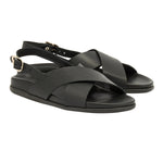 Ikesia Leather Black sandals 3-4