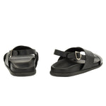 Ikesia Leather Black sandals back