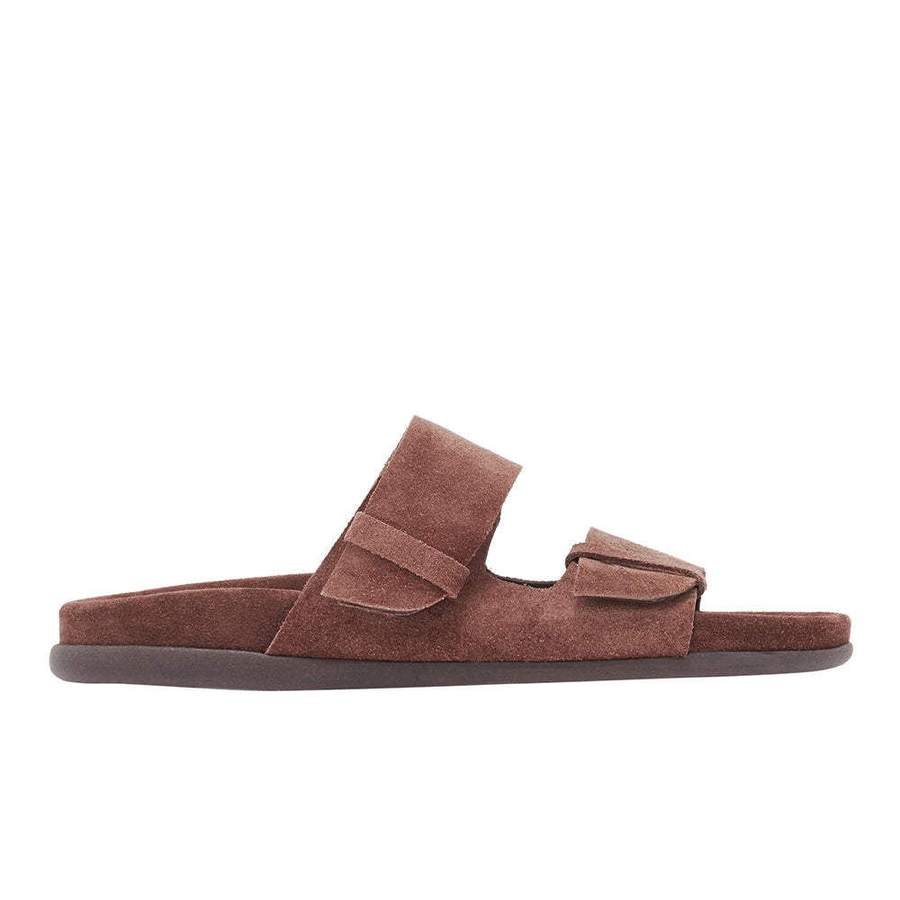 Diogenia Suede Dark Brown sandals side