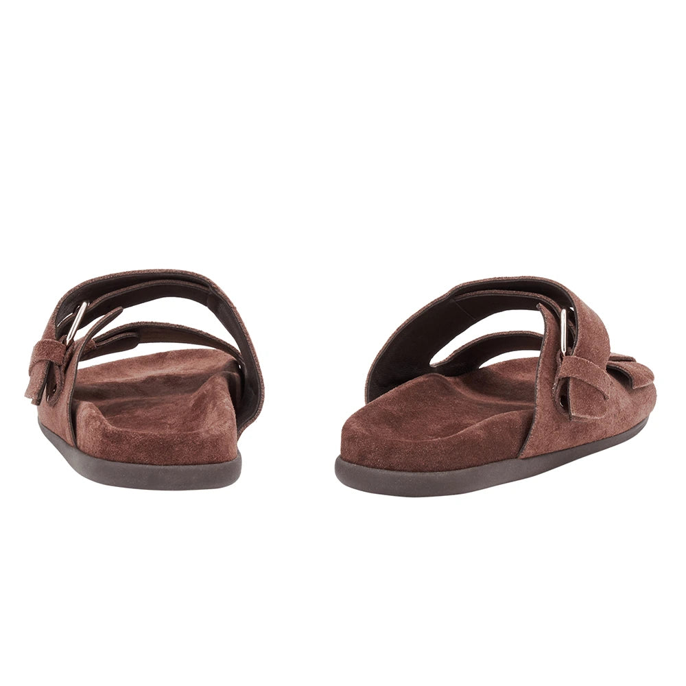 Diogenia Suede Dark Brown sandals back
