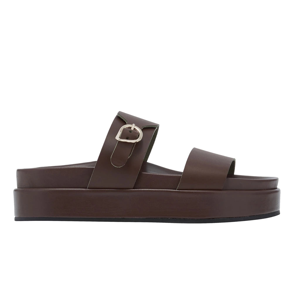 Latria 2Flatform Leather Khaki sandals side