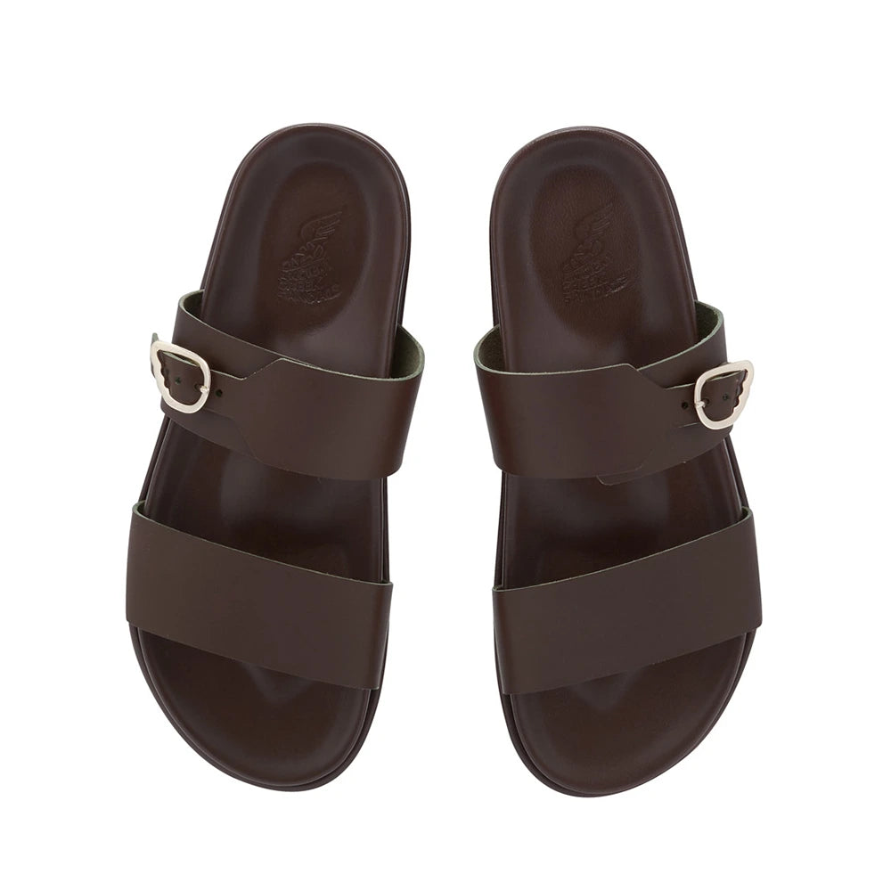 Latria 2Flatform Leather Khaki sandals top